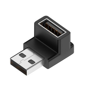 [티테크놀로지] USB-A 3.0 to USB-A 3.0 M/F 연장젠더 하향 90도 꺽임 T-USB3-AMAFD [블랙], 1개