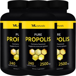 [미국번개배송] 착한명품 마이라이프 내추럴스 프로폴리스 2500mg 240정 3병, 3개