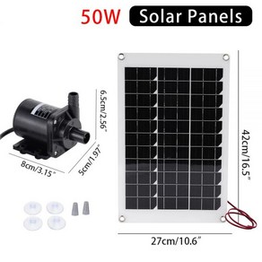 태양광 분수 분수대 태양열 미니 브러시리스 발전 워터 펌프 세트 패널 매우 조용한 잠수정 펌프 스프링클러 연못 정원 수족관 키트 50W