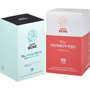 카페베네 마노 아메리카노 오리지널 100T+라틴 아메리카 100T, 2개, 100개입