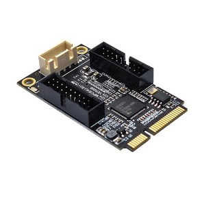 미니 PCIE USB 3 컨트롤러 어댑터 4 포트 3.0 확장 보드 카드 허브 멀티 플라이어 전면 패널 라이저 용 듀얼 20 핀 헤더, 1개