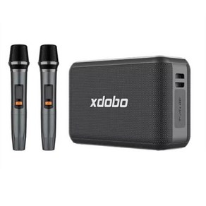 노래방마이크 XDOBO X8 프로 휴대용 무선 스피커 마이크 2 개 블루투스 52 노래방 스테레오 야외 오디오 애호가 서브우퍼 120W, 01 Black, 1) Black