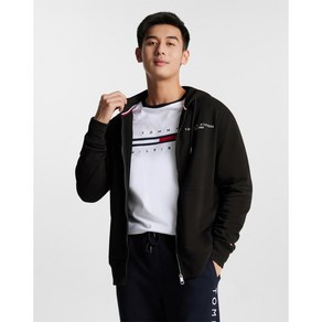 24년 TOMMY 타미힐피커 남성 후드 카디건 단색 스웨트 셔츠 패션 자수 느슨한 플러스 사이즈 영국 자켓