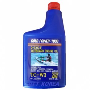 선외기오일 GOLD POWER-1000 TC-W3 2싸이클 가솔린 제트스키 엔진 1BOX, 1개