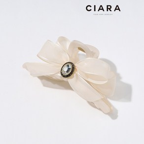 CIARA 14K Chiei 오벌스톤 브로치 리본 헤어집게핀(GoldPlated)