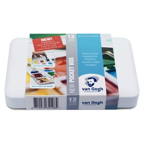 Van Gogh Watecolo Paint Set Plastic Pocketbox 12-Half Pan 반 고흐 수채화 물감 세트 플라스틱 주머니 12-하프 팬 일반 선, 12 일반(플라스틱 주머니), 하프팬