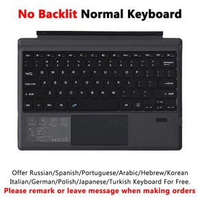 Surface Pro 3 4 5 6 7 8 9 10 X호환 백라이트 블루투스 키보드 Go 2 트랙패드 무선 Teclado 어