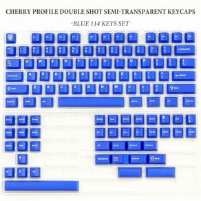 MDA키캡 푸딩 기계식키보드 스위치 도자기 투명 MX 게이머 대리석 테마 더블 샷 PBT 밀크 화이트 체리 프로필 114 키, 없음, 없음, 5) blue114
