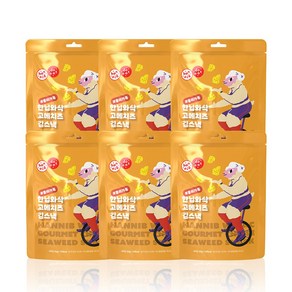 한닙두잇 한닙와삭 풍미가득 고메치즈 김스낵, 6개, 25g
