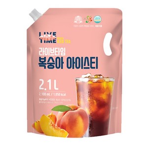 라이브타임 복숭아 아이스티, 2.1L, 6개