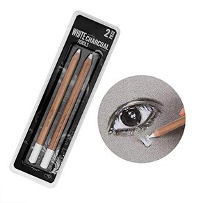 2 Pack Geneal Sketch Pencil Chacoal White Pencil 2팩 일반 스케치 연필 숯 흰색 연필 흰색 하이라이트 펜 드로잉 및 스케치 연필 미술 용, style 1, 1개