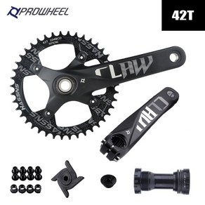 powheel mtb 크랭크 자전거 크랭크 셋 통합 중공 2 bcd 크라운 104 am fo bike accessoies components 스포츠 예비 부품, 프로휠 1 세트 42t , 175mm, 프로휠 1세트 42t , 1개