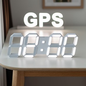 플라이토 위성 GPS 인테리어 LED 벽시계 38cm, 화이트