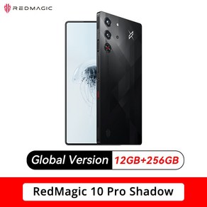 정품 RedMagic 10 Po 5G 글로벌 버전 게이밍 휴대폰 6.853 인치 스냅드래곤 8 엘리트 7050mAh 80W 충전, 03 Official Packing, 04 12GB 256GB Shadow