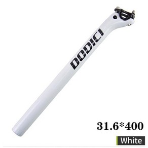 자전거 카본 시트포스트 MTB 길이 340mm 400mm 산악 도로 사이클링 액세서리, [12] White 31.6x400mm, 1개