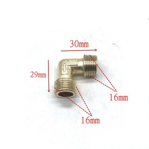 금속 L 엘보 컴프레서 부품 16mm, 1개