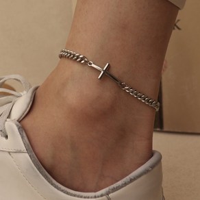 빅애플샵 남자 발찌 십자가 체인 커플 써지컬 스틸 C anklet