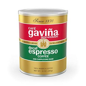 Cafe Gavina Decaf Espesso Roast Exta Fine Gound Cafe Gavina 디카페인 에스프레소 로스트 엑스트라 파인 그라운드 커피 100%, 283g, 1개