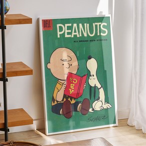 스누피 그림 포스터 snoopy 빈티지 일러스트 액자 카페 감성 아기방 인테리어 소품 36, A4 사이즈(210x297mm), A4포스터만 구매