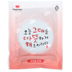 해피데이 오늘 그대를 따뜻하게 해드리리라 포켓형 국산핫팩 100g 10매, 10개