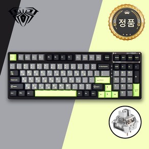 AULA F98 독거미 PBT RGB 풀윤활 유무선 기계식 키보드, 블랙그레이그린 / 회목축V3