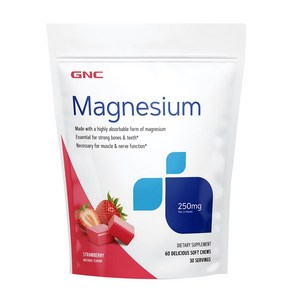 GNC 츄어블 마그네슘 250mg 60정 소프트츄 Magnesium 60 Soft chews