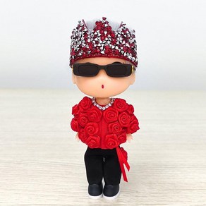 장미 지디키링 피규어 콘서트 의상 굿즈 열쇠고리 펜던트 지드래곤인형 패션, 13 cm, GD 로즈 인형, 1개
