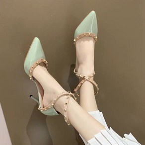 힐 샌들 여름 스틸레토 스터드 팁high-heeled shoes 하늘비즈 C31 P215D468