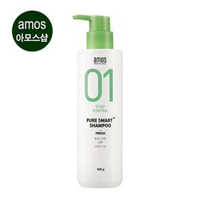 아모스 퓨어 스마트샴푸 500ml 산뜻한 타입 유분, 스마트쿨샴푸 300ml+3ml파우치