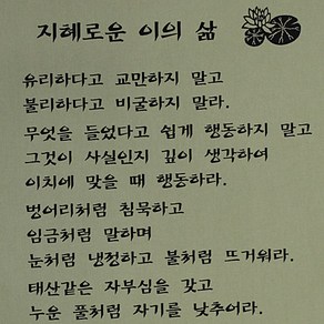 고급다포 지혜로운 이의 삶 세로 - 4색 택1, 숯색