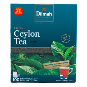 100 Count (Pack of 1) Dilmah Pemium Single Oigin 100% Pue Ceylon Tea - 100 Bags, 1개, 100개입