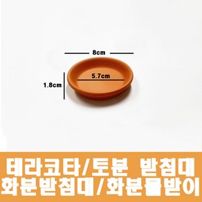 화분받침대 테라코타 받침 토분받침대 화분물받이(내경 5.7cm x 높이1.8cm), 1개