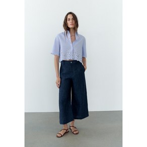 자라 ZARA 펀칭 자수 크롭 셔츠 3564079 3564/079