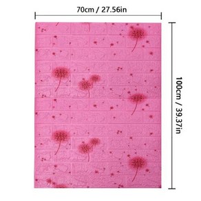 타일벽지 3D 벽돌 패턴 벽 패널 벽지 거실 침실 주방 배경 장식 DIY 방수 70cm 1m, 84) dandelion pink - 70CM X 10