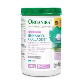 (캐나다 직송) 오가니카 Oganika Enhanced Collagen Pue Beauty - 콜라겐 히알루론산 비타민C 아연 실리카 배합 200g, 3개