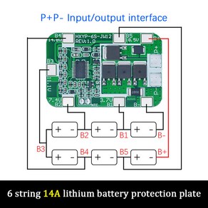 리튬 이온 배터리 셀 모듈용 PCB BMS 보호 보드 6 팩 18650 6S 15A 24V 25.2V, 25A, 1개