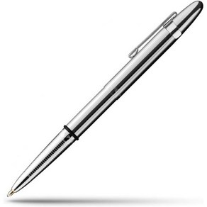 Fishe Space Pen Matte Black Bullet with Clip, Chome