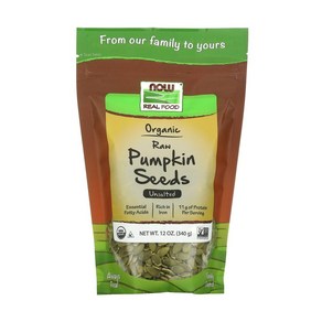 Now Foods 나우푸드 리얼푸드 로우 호박씨 340g 펌프킨 펌킨 씨드 무염 Pumpkin Seeds Unsalted, 1개