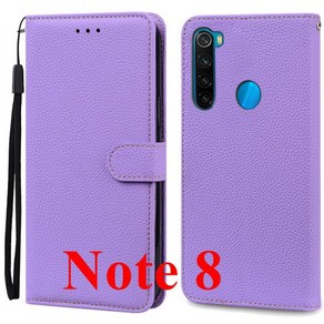 Xiaomi Redmi Note 8 Po 케이스 실리콘 가죽 지갑 전화 플립 Coque Fundas, Black Note 8