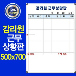 칠판나라 감리원 근무상황판 화이트보드 칠판 추천 현황판, 일반보드