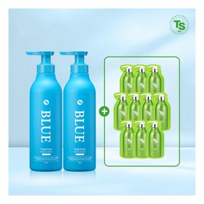 [TS] 블루샴푸 500ml 2개+샴푸 파우치 10매, 2개