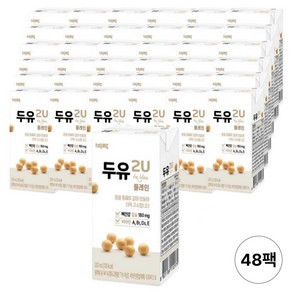 [비락] NON-GMO 2U 플레인 담백한 두유, 48개, 200ml