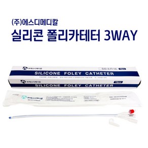 에스디메디칼 폴리카테터 3WAY 비뇨기과용범용튜브카테터 10개입 16FR~24FR, 3WAY 18F(10개입), 1개