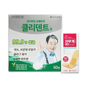 클리덴트 틀니세정퀵 대용량 60정 + 지우개밴드 멸균밴드 10매