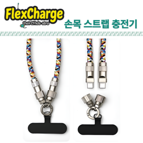 FlexChage 휴대폰 손목 스트랩 C타입 초고속 충전케이블, 1개, 280mm