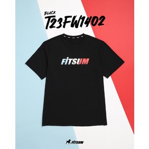 핏섬 Fitsum T23FW1402 (BK) 남여공용 반팔티 코튼라이크 배드민턴 복 탁구 스쿼시 테니스의류