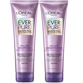 L'Oeal Pais EvePue Volume Sulfate Fee Shampoo 로레알 파리 EvePue 염색 모발용 볼륨 설페이트 프리 샴푸 및 컨디셔너 8.5온, 1개, 250ml