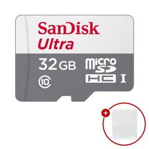 샌디스크 마이크로SD카드 울트라 SDSQUNR-32GB + SD카드 케이스, 1개, 32GB