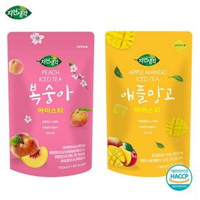 자연생각 아이스티 복숭아10팩 +애플망고10팩 (총20팩), 190ml, 1세트