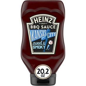 Heinz Kansas City Style Sweet & Smoky BBQ Barbecue Sa Heinz 캔자스 시티 스타일 스위트 & 스모키 BBQ 바베큐 소스(20.2온스 병